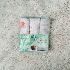 Muslin Swaddles ideal baby by the makers of aden + anais swaddles, rosy 3-pack